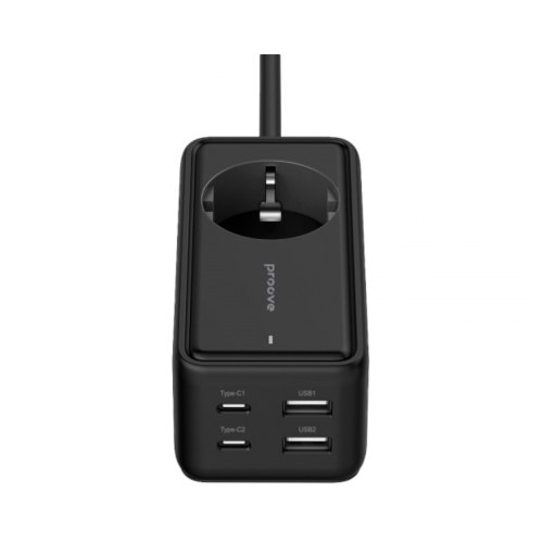 Мережевий фільтр Proove Power Strip Homester PD-03, 65W, 1xAC, 2xUSB Type-C/2xUSB Type-A, Black (PSP165220001)