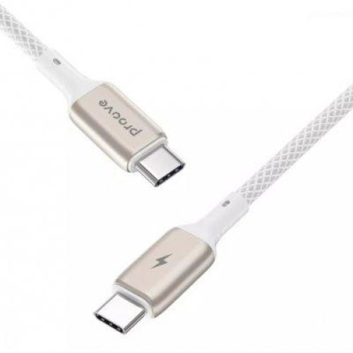 Кабель Proove Dense Metal, USB Type-C to USB Type-C, 60W, 1м, White (CCDM60002202)