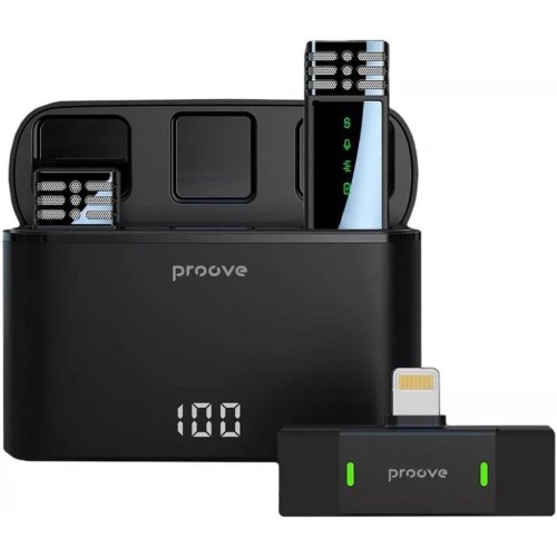 Мікрофон бездротовий, петличний Proove Record, Lightning, Black (PMRC00010102)