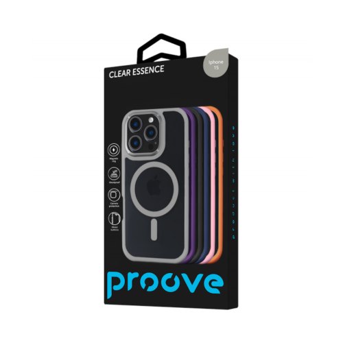 Чохол Proove Clear Essence Case with Magnetic Ring, для Apple iPhone 15, Gray (PCCEIP150005)
