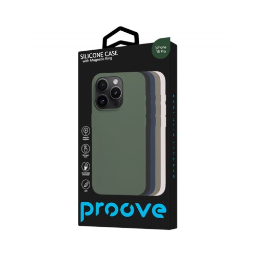 Чохол Proove Silicone Case with Magnetic Ring, для Apple iPhone 15 Pro, Cypress (PCSMIP15P023)