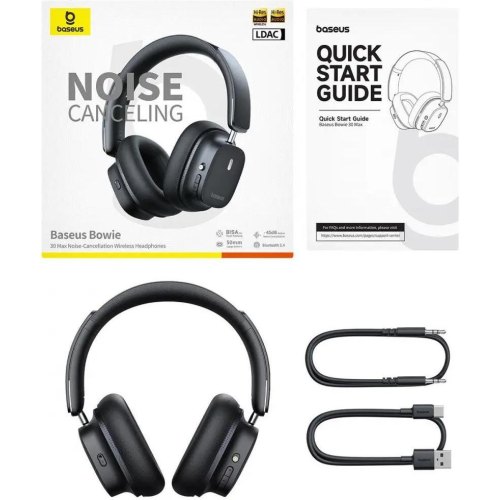 Навушники бездротові Baseus Bowie 30 Max, Black (A00075500113-00)
