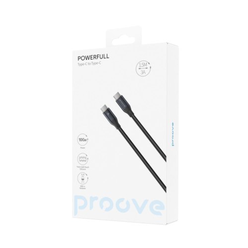 Кабель Proove PowerFull, USB Type-C to USB Type-C, 100W, 1.5м, Black (CCPF11002201)