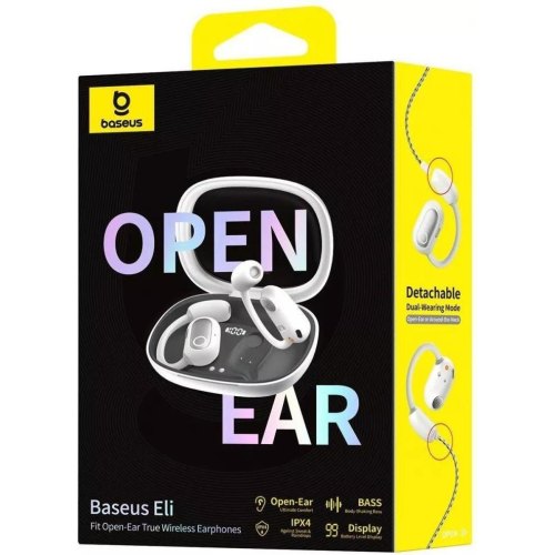 Навушники бездротові TWS Baseus Eli Fit Open-Ear True, White (A00073200213-00)