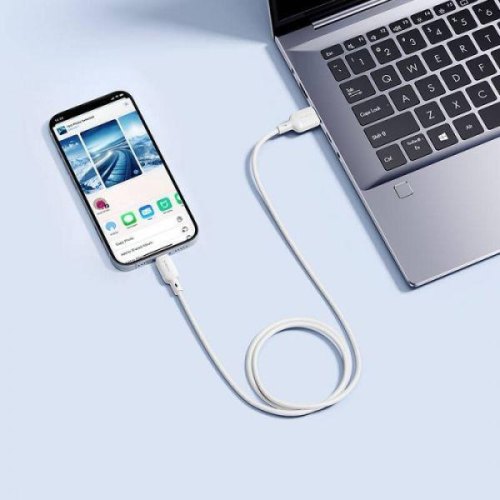 Кабель Baseus Silky Series Fast Charging, USB Type-A to Lightning, 2.4A, 1м, White (P10377702213-00)