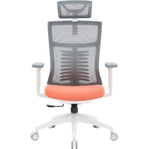 Крісло офісне OfficePro Balance, White/Dark Gray/Orange (OC550-W-DG-OR)