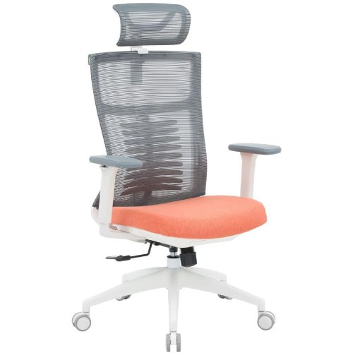 Крісло офісне OfficePro Balance, White/Dark Gray/Orange (OC550-W-DG-OR)