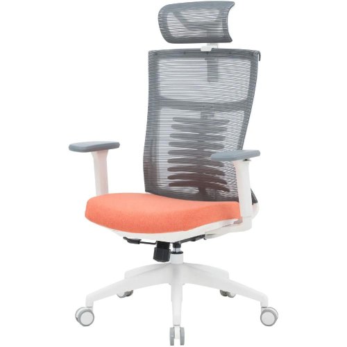 Крісло офісне OfficePro Balance, White/Dark Gray/Orange (OC550-W-DG-OR)