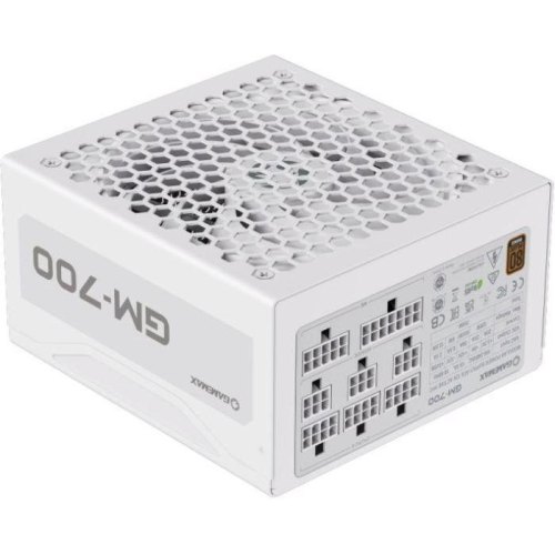 Блок живлення Gamemax GM-700 Modular white, 700W, 80 Plus Bronze, ATX, вентилятор 140мм, модульний, білий