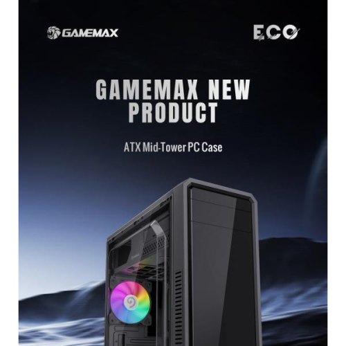 Корпус Gamemax G561E-BK, без блока живлення, ATX, чорний