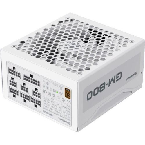 Блок живлення Gamemax GM-800 Modular white, 800W, 80 Plus Bronze, ATX, вентилятор 140мм, модульний, білий