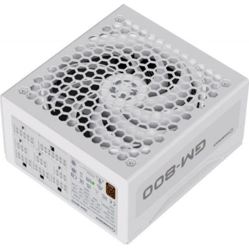 Блок живлення Gamemax GM-800 Modular white, 800W, 80 Plus Bronze, ATX, вентилятор 140мм, модульний, білий