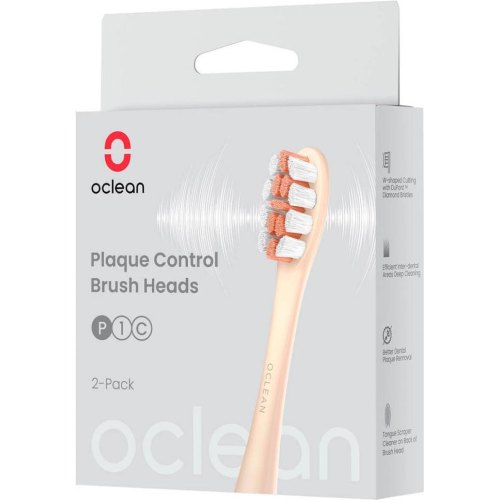 Насадки для електричної зубної щітки Oclean P1C8, середня жорсткіть, для видалення нальоту, 2шт, Gold (6970810552805)