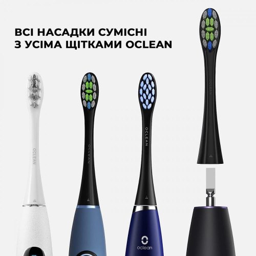 Насадки для електричної зубної щітки Oclean P1C8, середня жорсткіть, для видалення нальоту, 2шт, Gold (6970810552805)