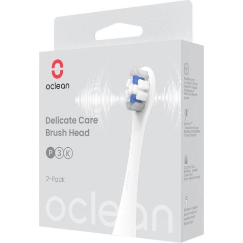 Насадки для електричної зубної щітки Oclean P3K4, догляд за яснами, чищення важкодоступних ділянок, ультрам'які, 2шт, White (6970810552911)