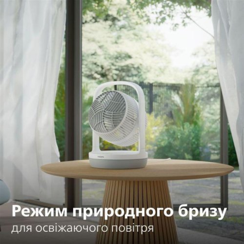 Вентилятор настільний Philips Series 2000, 22см, 28Вт, таймер, поворот 180 градусів, білий (CX2050/00)