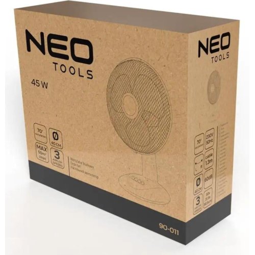 Вентилятор настільний Neo Tools, 40см, 45Вт, білий (90-011)