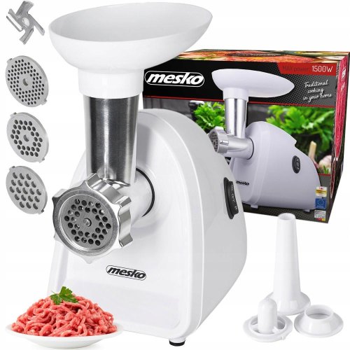 М'ясорубка Mesko MS 4809, 1500Вт, 3 решітки, насадка для ковбас