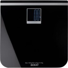 Ваги підлогові SOGO SS-3975, 150кг, точність 100г, LED-екран, відображення температури, чорні