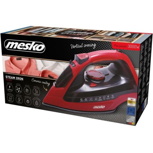Праска Mesko MS 5031, 3000Вт, керамічна підошва, паровий удар 70г/хв, автоматичне відключення