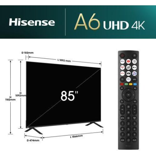 Телевізор HISENSE 85A6N рідкокристалічний
