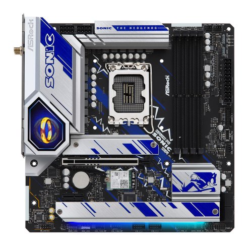 Mатеринська плата ASRock B760M PG SONIC WIFI, s1700, Intel B760, mATX, 4xDDR5, 4xM.2, DP/HDMI/eDP, 2.5GbE LAN