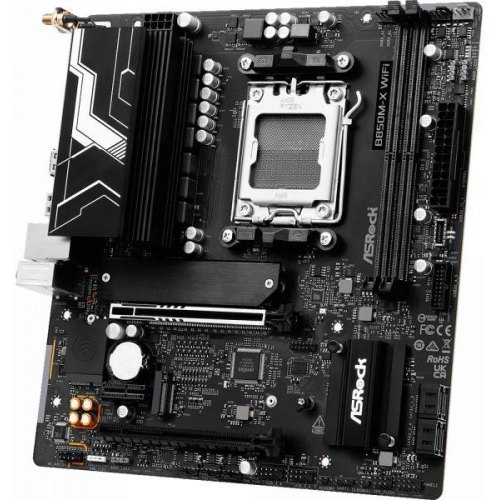 Mатеринська плата ASRock B850M-X WIFI R2.0, sAM5, AMD B850, mATX, 3xM.2, HDMI/DP, 2.5GbE LAN