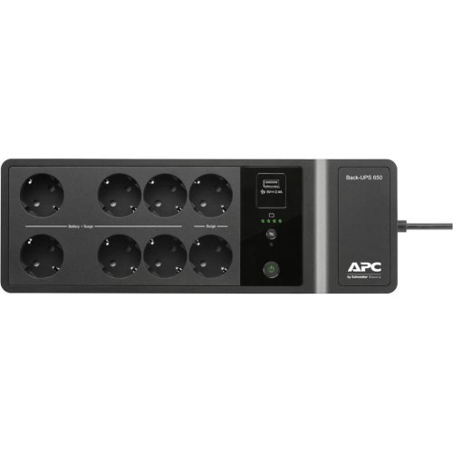 Джерело безперебійного живлення APC Back-UPS, 400W/650VA, Standby, Schuko, USB (BE650G2-GR)