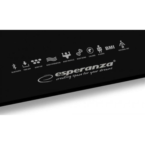 Ваги підлогові, діагностичні Esperanza EBS016K, 8в1, технологія BIA (Bioelectrical Impedance Analysis), чорні
