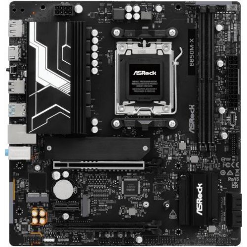 Mатеринська плата ASRock B850M-X R2.0, sAM5, AMD B850, mATX, 3xM.2, HDMI/DP, 2.5GbE LAN