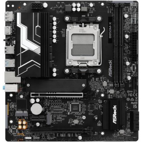 Mатеринська плата ASRock B850M-X R2.0, sAM5, AMD B850, mATX, 3xM.2, HDMI/DP, 2.5GbE LAN