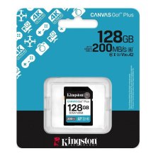Карта пам'яті Kingston Canvas Go Plus Gen4, 128GB, SDXC, C10 UHS-I U3 V30, 200MB/s (SDG4/128GB)