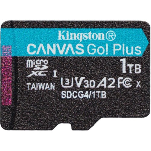 Карта пам'яті Kingston Canvas Go Plus Gen4, 1TB, microSDXC, A2 U3 V30, 200MB/s (SDCG4/1TBSP)