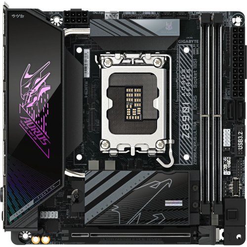Mатеринська плата Gigabyte Z890I AORUS ULTRA, s1851, Intel Z890, mini-ITX, 2xM.2, HDMI/DP/USB4 Type-C, 2.5GbE LAN