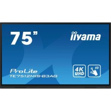 Дисплей інтерактивний iiyama TE7512MIS-B3AG, 75 IPS, UHD, 16:9, 24/7, 400кд/м2, Android 11, PureTouch-IR технологія