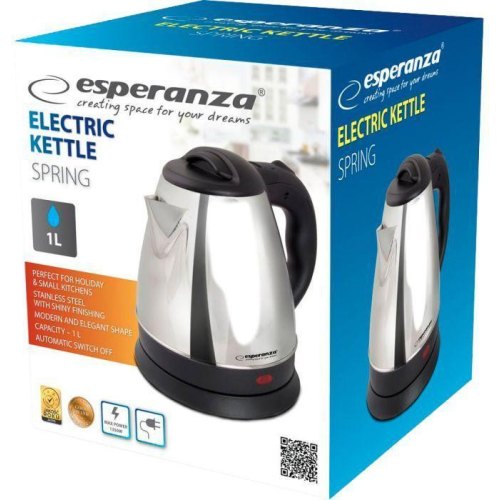 Електрочайник Esperanza EKK116X, 1350Вт, 1л, полірована нержавіюча сталь