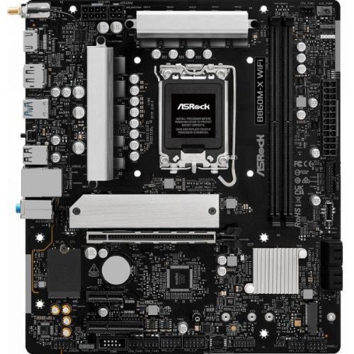 Mатеринська плата ASRock B860M-X WIFI, s1851, Intel B860, mATX, 2xDDR5, 3xM.2, DP/HDMI, 2.5GbE LAN