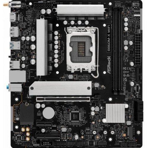 Mатеринська плата ASRock B860M-X WIFI, s1851, Intel B860, mATX, 2xDDR5, 3xM.2, DP/HDMI, 2.5GbE LAN
