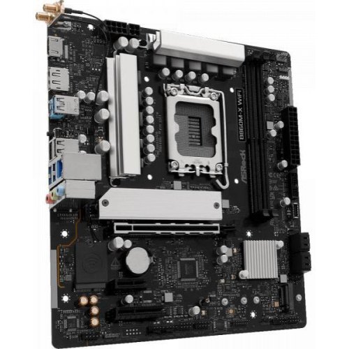 Mатеринська плата ASRock B860M-X WIFI, s1851, Intel B860, mATX, 2xDDR5, 3xM.2, DP/HDMI, 2.5GbE LAN