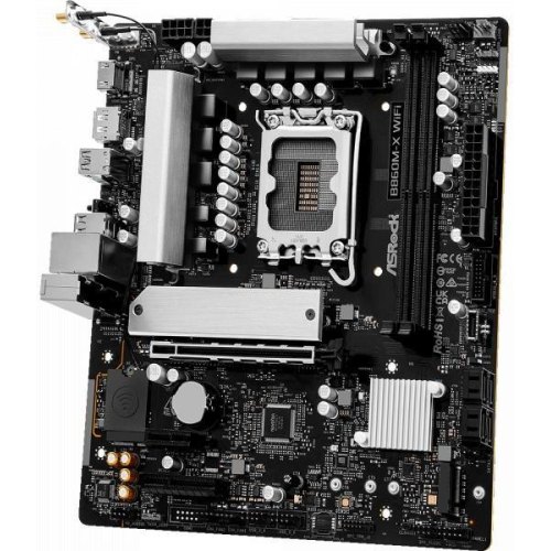 Mатеринська плата ASRock B860M-X WIFI, s1851, Intel B860, mATX, 2xDDR5, 3xM.2, DP/HDMI, 2.5GbE LAN