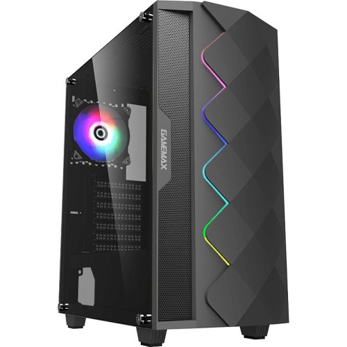 Корпус Gamemax Black Diamond CP, ATX, без блока живлення, чорний