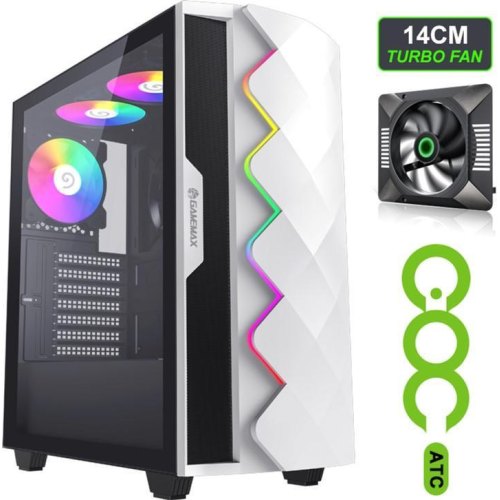 Корпус Gamemax White Diamond CP, ATX, без блока живлення, білий