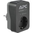 Мережевий фільтр APC SurgeArrest, 1 розетка, 2xUSB, чорний (PME1WU2B-RS)
