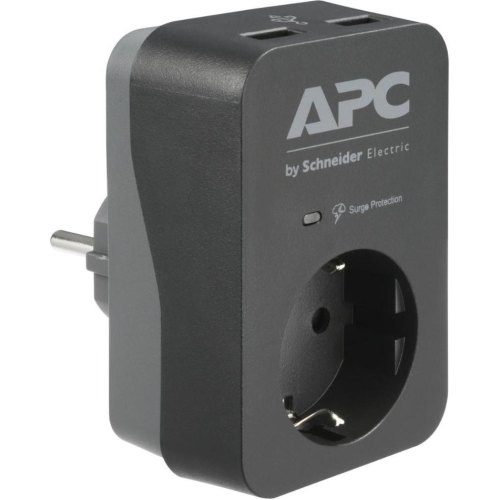 Мережевий фільтр APC SurgeArrest, 1 розетка, 2xUSB, чорний (PME1WU2B-RS)
