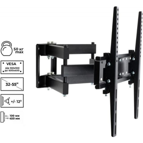 Кріплення для телевізора CHARMOUNT, 32-55, до 50кг, чорне (TV04T-R6 Black)