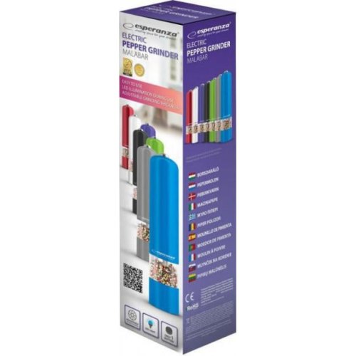 Електромлин для спецій Esperanza Pepper Grinder, White (EKP001W)