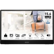 Монітор MSI PRO MP161 E2, 15.6 IPS, 1920x1080, 4ms, 60Hz, 2xUSB Type-C15W/Mini-HDMI, колонки 2x1.5W