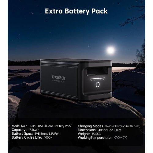 Додаткова батарея для зарядної станції Choetech BS065-Battery, 1536Wh