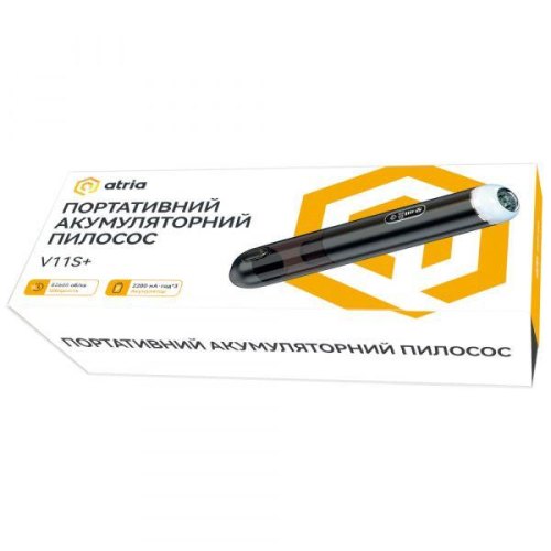 Автомобільний пилосос Atria V11S+, 120Вт, 6600мАг, Black