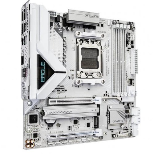 Mатеринська плата Gigabyte B850M EAGLE WIFI6E ICE, sAM5, AMD B850, mATX, 2xM.2, 2xDP/HDMI, 2.5GbE LAN